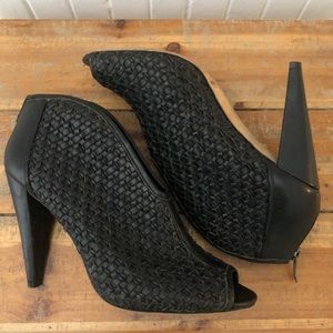 Vince Camuto Woven Peep Toe Leather Sandals